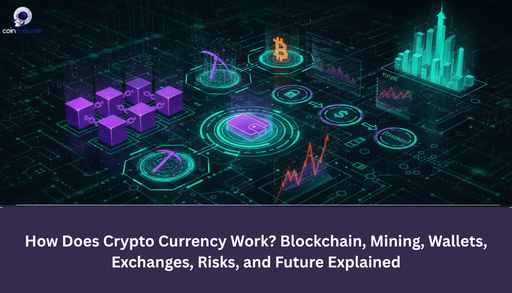 artwork for: How Does Cryptocurrency Work? Blockchain, Mining, Wallets, Exchanges, Risks, and Future Explained
